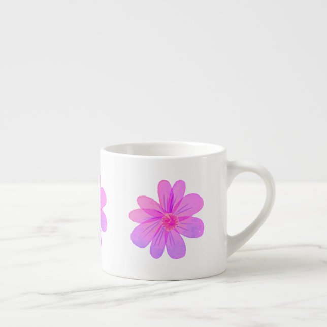 Watercolor flowers  espresso cup (Right)