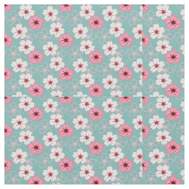 Watercolor Flowers Fabric (Close Up)