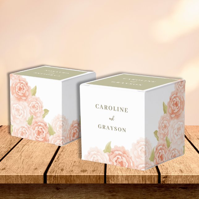 WATERCOLOR FLOWERS FAVOUR BOX (Creator Uploaded)