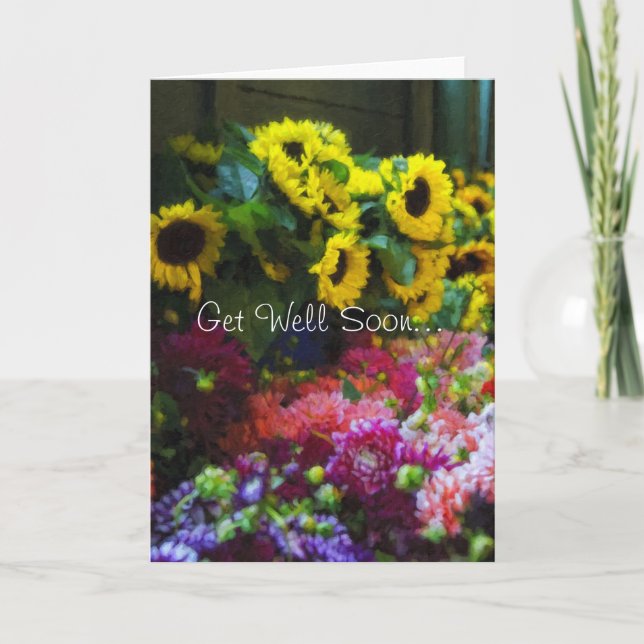 Watercolor flowers- Get Well Soon Card (Front)