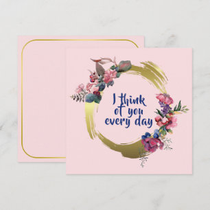 Watercolor Flowers - Golden Frame 5 + your text Card