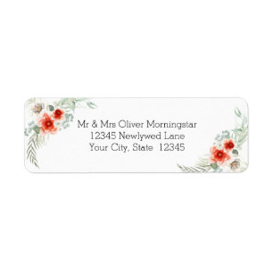 Watercolor Flowers in Bold Coral