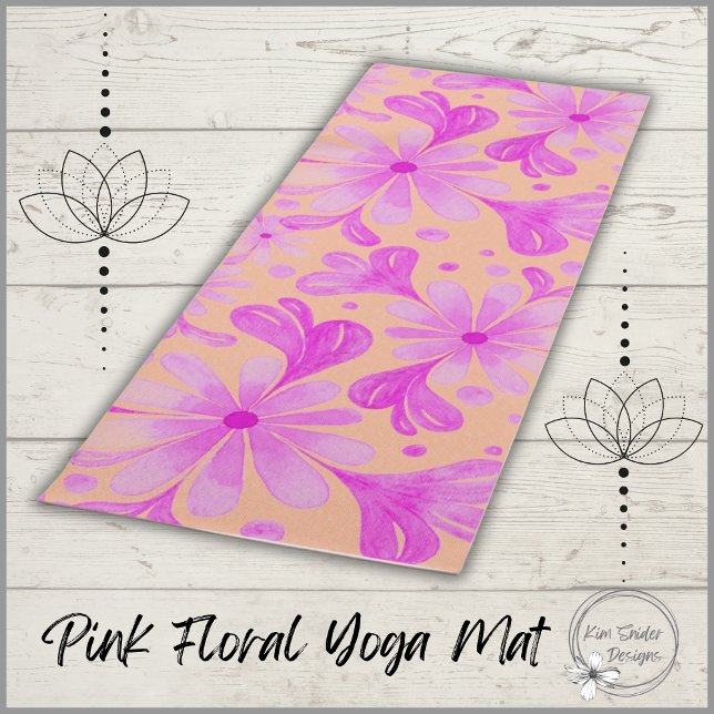 Watercolor Flowers in Pink Yoga Mat (Creator Uploaded)