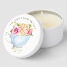 Watercolor Flowers in Teacup Bridal Shower