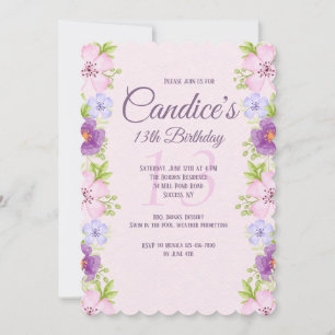 Watercolor Flowers Invitation