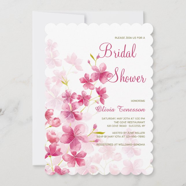 Watercolor Flowers Invitation (Front)