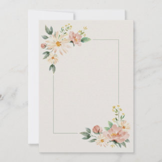 Watercolor flowers invitation