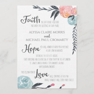 Watercolor Flowers Invitations