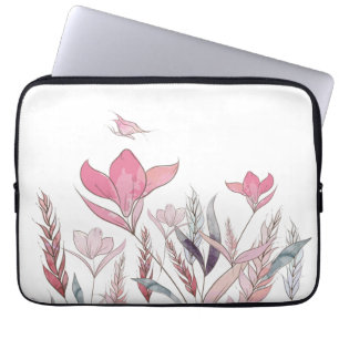 Watercolor flowers laptop sleeve
