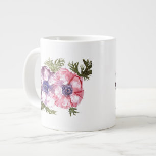 Watercolor flowers large coffee mug