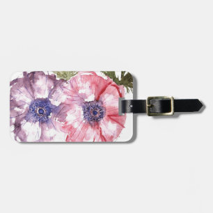 Watercolor flowers luggage tag