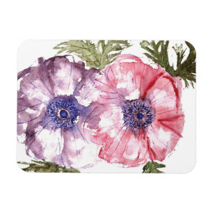 Watercolor flowers magnet