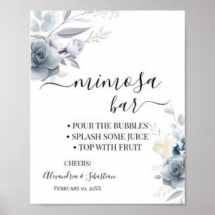 Watercolor Flowers Mimosa Bar Bridal Shower Sign