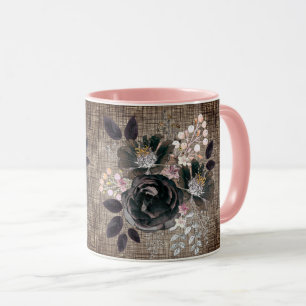 Watercolor flowers monochrome bouquet stylish mug