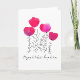 Watercolor Flowers Mother's Day Card