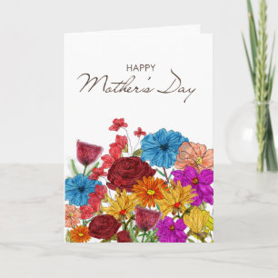 Watercolor Flowers Mother's Day Greeting Card