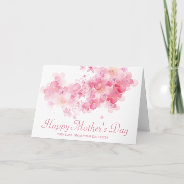 Watercolor Flowers Mothers Day Holiday Card (Front)