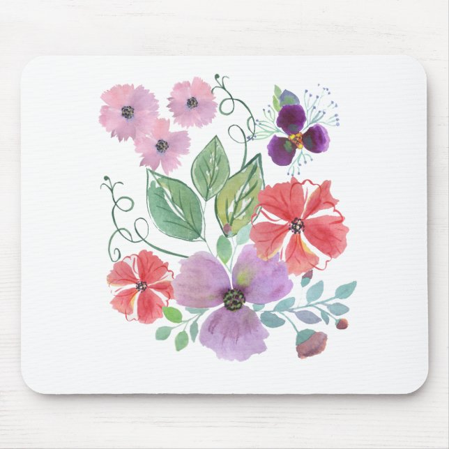 Watercolor flowers . mouse mat (Front)