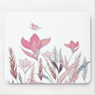 Watercolor flowers mouse mat