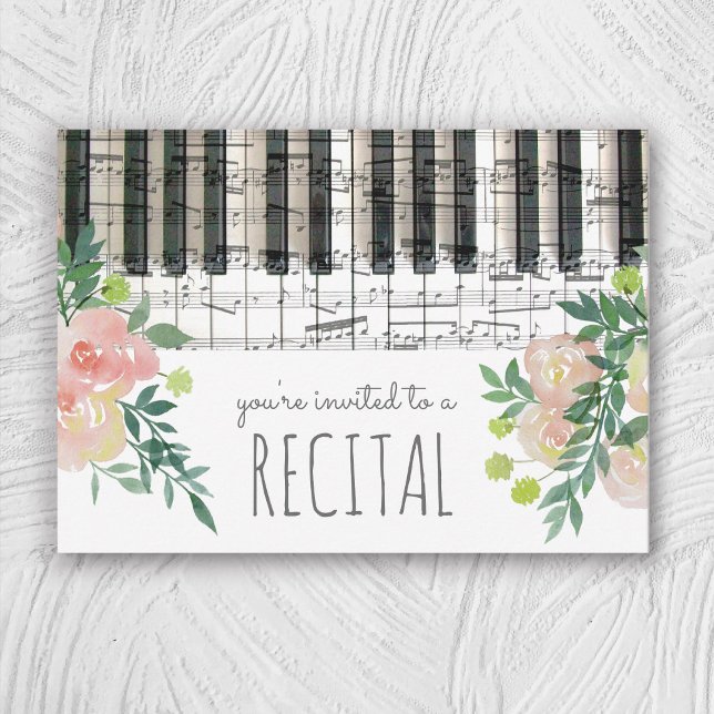 watercolor flowers music recital invitation (Creator Uploaded)