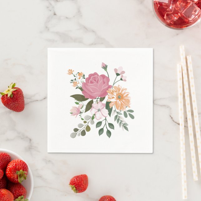 Watercolor flowers  napkin (Insitu)