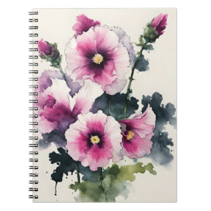 Watercolor flowers notebook