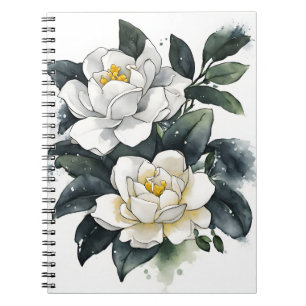 Watercolor flowers notebook