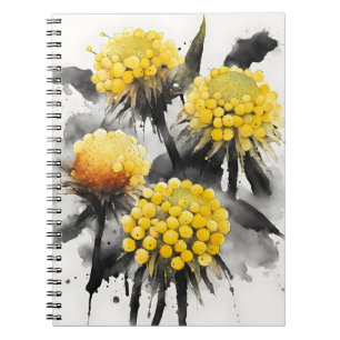 Watercolor flowers notebook