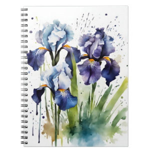 Watercolor flowers notebook