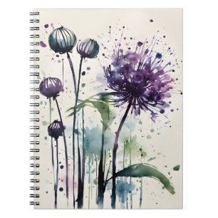 Watercolor flowers notebook