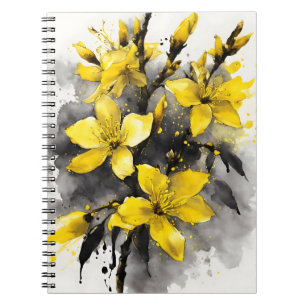 Watercolor flowers notebook
