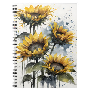 Watercolor flowers notebook