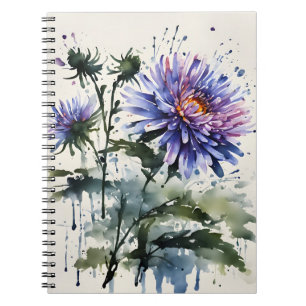 Watercolor flowers notebook