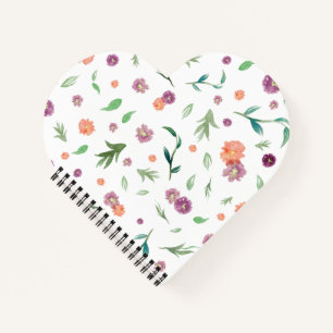 Watercolor Flowers Notebook for Travel Notes