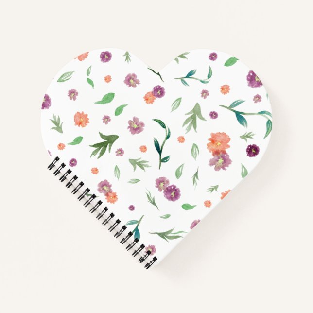 Watercolor Flowers Notebook for Travel Notes (Front)