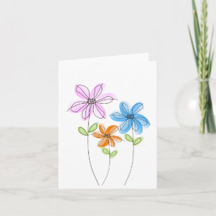 Watercolor Flowers Notecards (Blank)
