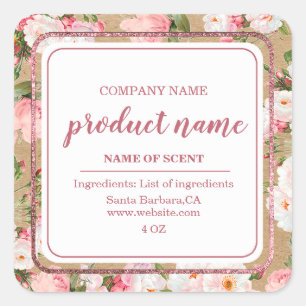 Watercolor Flowers On Kraft Paper Labels