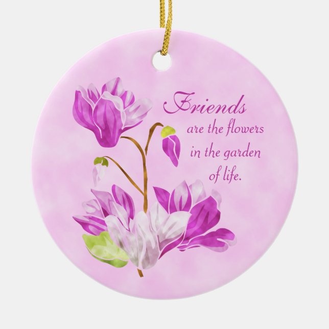 Watercolor Flowers Ornament (Front)