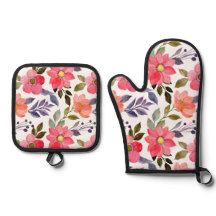 Watercolor Flowers Oven Mitts & Pot Holders
