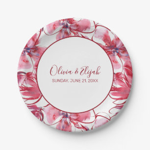 Watercolor Flowers Paper Plate