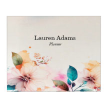 Watercolor flowers pastel colours custom name