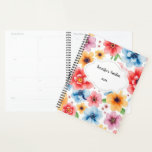 Watercolor flowers pattern personal garden planner<br><div class="desc">Watercolor flowers pattern personal garden Planner.
You can personalise it and add your own text and year.</div>