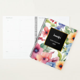 Watercolor flowers personal elegant professional planner