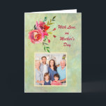 Watercolor Flowers PHOTO Elegant Mother's Day Card<br><div class="desc">Beautiful Mother's Day card for a special person in your life; lovely to look out with watercolor flowers and a soft textured background. Gentle, colourful and cheerful -- and the opportunity to add a favourite family photo on the cover. As personal as it gets! Any design questions, just send an...</div>