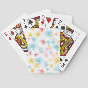 Watercolor Flowers Playing Cards