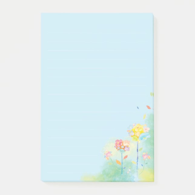 Watercolor Flowers Post-it Notes (Front)