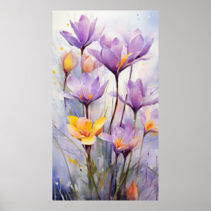 Watercolor Flowers Poster