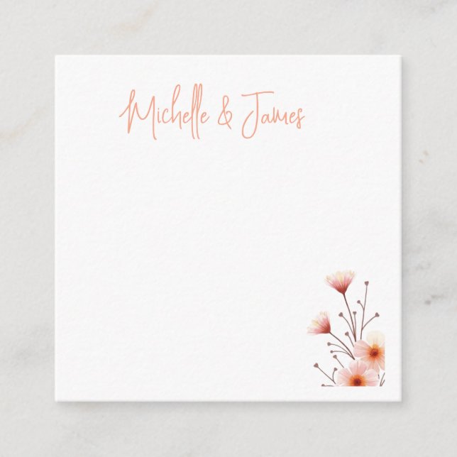 Watercolor Flowers Professional Trendy Enclosure Card (Front)