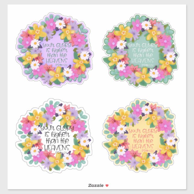 Watercolor Flowers Psalms Quotes Pretty (Sheet)
