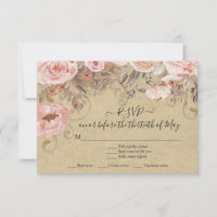 Watercolor Flowers Rustic Kraft Pink Roses Floral